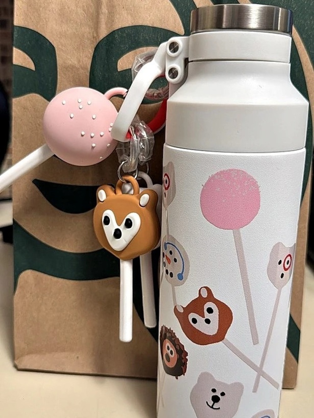 Target + Starbucks Stanley-style bottle White & Pink Like New Bottle Set